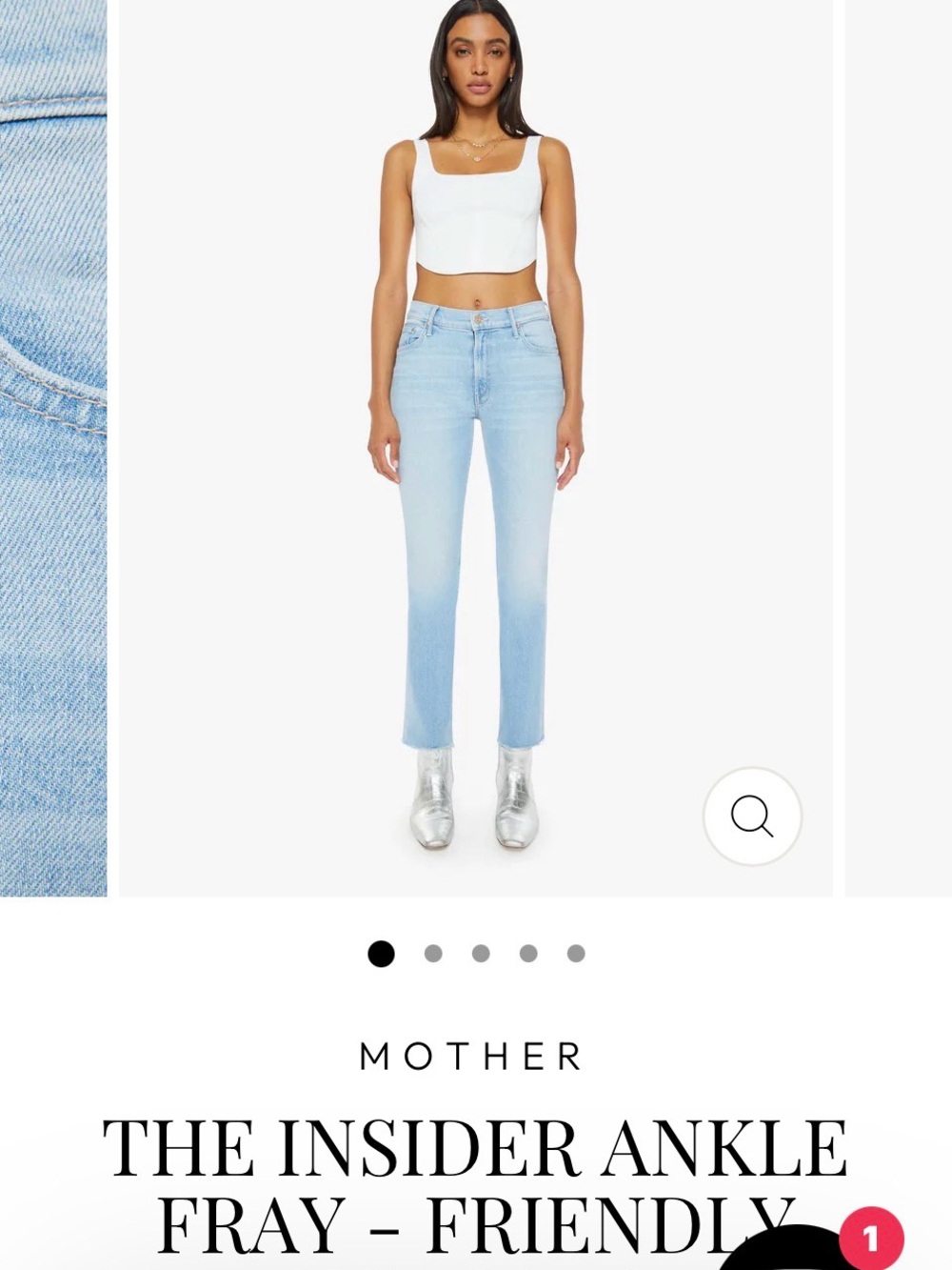 MOTHER Light Wash Ankle Crop Jeans